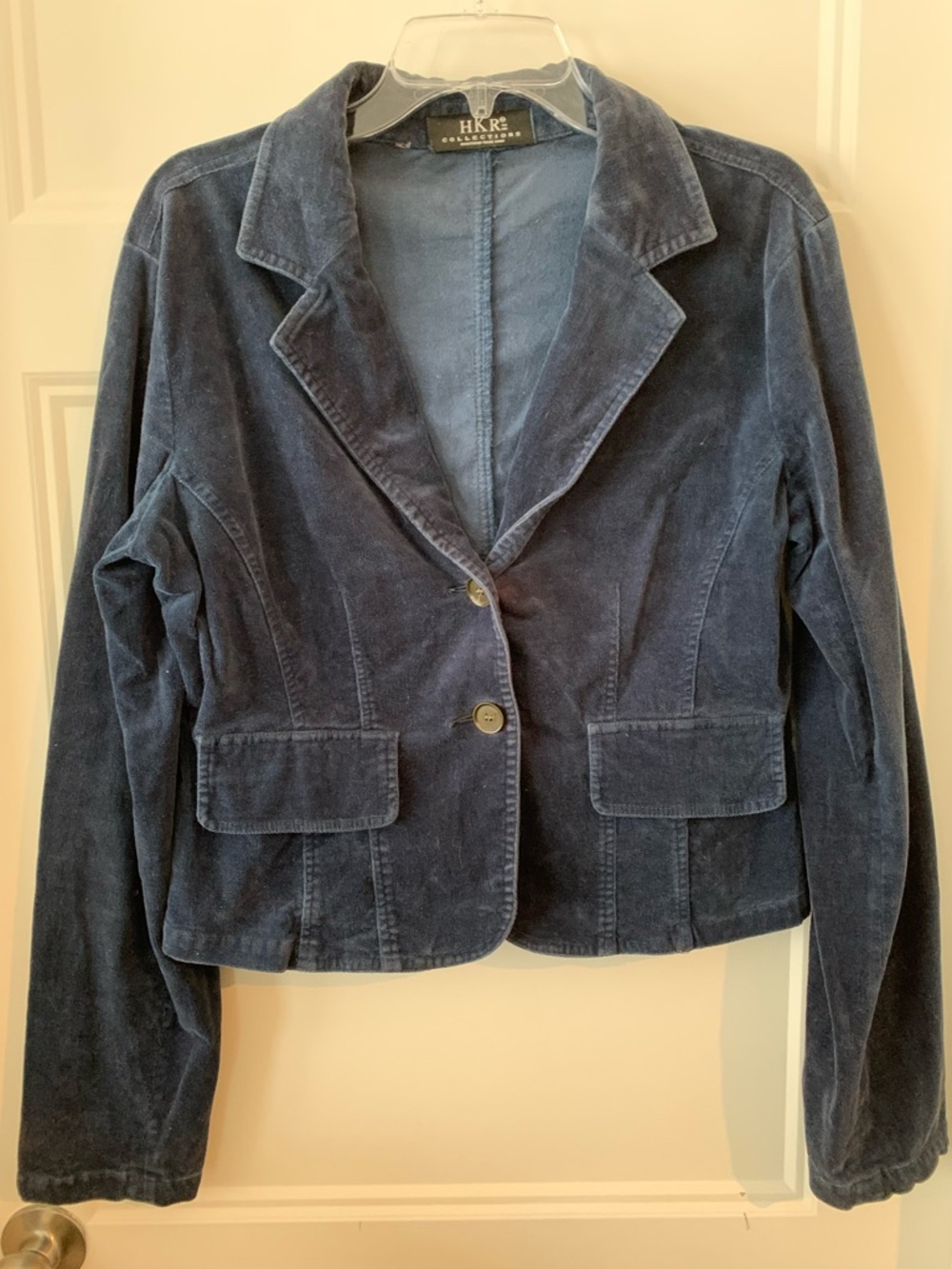 HKR tm Vintage Women’s vintage bleu acier Navy Corduroy Blazer Jacket